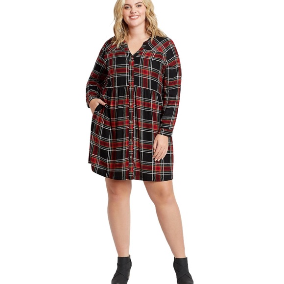 Sz LARGE Plaid Fall Shirtdress - Picture 7 of 17